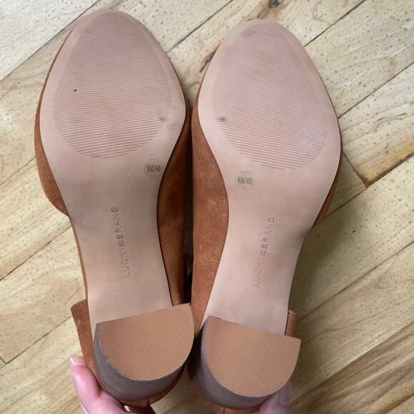 Lucky Brand Kalicia Womens Adjustable Suede Pumps‎ Brown Size US 9M / 40 EUC - Picture 3 of 9